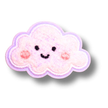 Funky Iron on Patches - Smiley Cloud - Bibliophiles