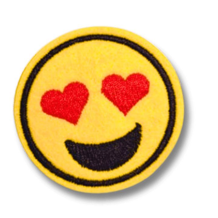 Funky Iron on Patches - Smiley - Bibliophiles