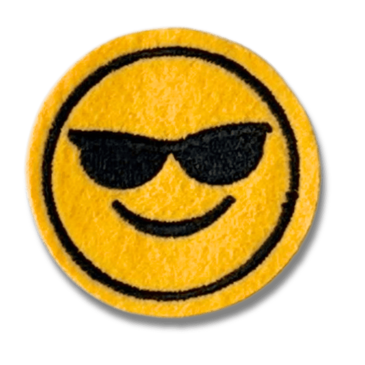 Funky Iron on Patches - Smiley - Bibliophiles