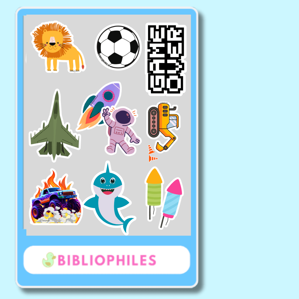 Kids 3D Stickers Set (Large) - Adventure - (Pack of 9 Stickers) - Bibliophiles