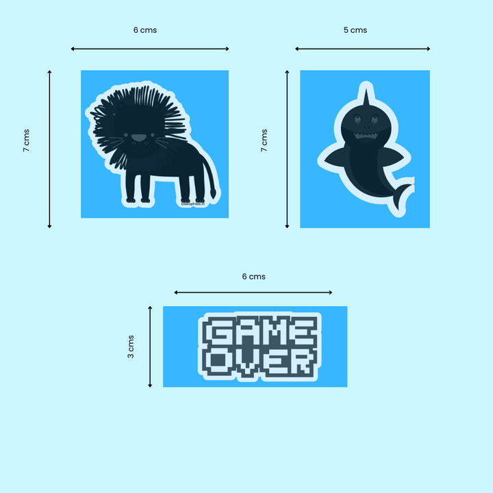 Kids 3D Stickers Set (Large) - Adventure - (Pack of 9 Stickers) - Bibliophiles