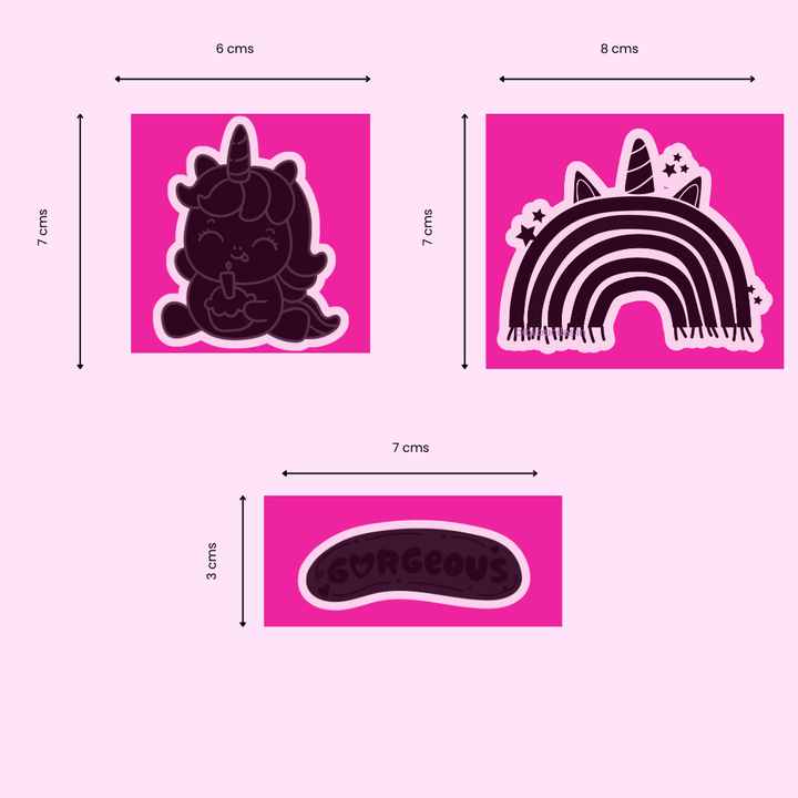 Kids 3D Stickers Set (Large) - Mystical - (Pack of 9 Durable Stickers) - Bibliophiles