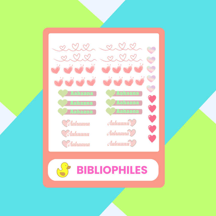 Lens ART - Hearts - Transform Your Frames Instantly - Bibliophiles