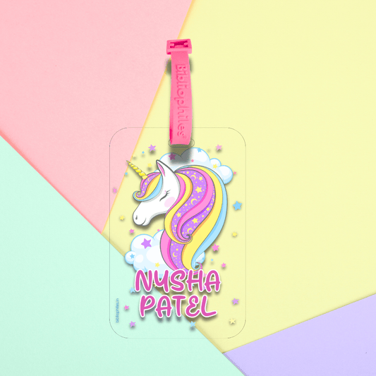 Luggage Tag - Big Unicorn (Transparent Tag) - Bibliophiles