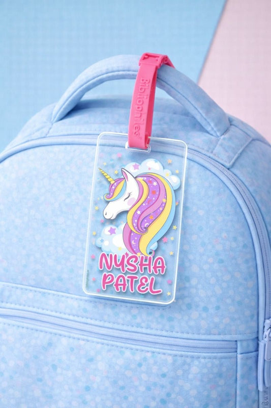 Luggage Tag - Big Unicorn (Transparent Tag) - Bibliophiles