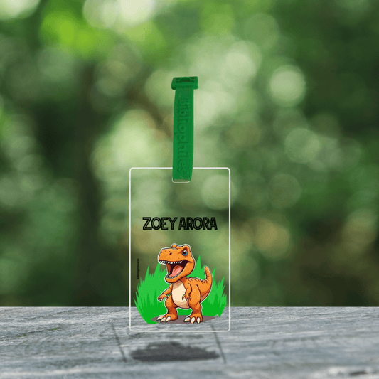 Luggage Tag - Dinosaur (Transparent Tag) - Bibliophiles