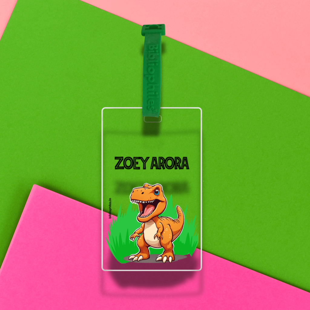Luggage Tag - Dinosaur (Transparent Tag) - Bibliophiles