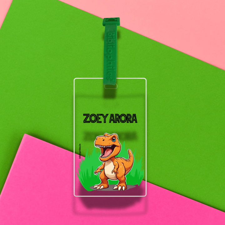 Luggage Tag - Dinosaur (Transparent Tag) - Bibliophiles