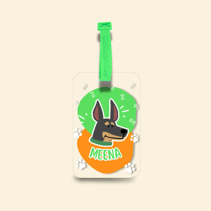Luggage Tag - Doberman (Transparent Tag) - Bibliophiles