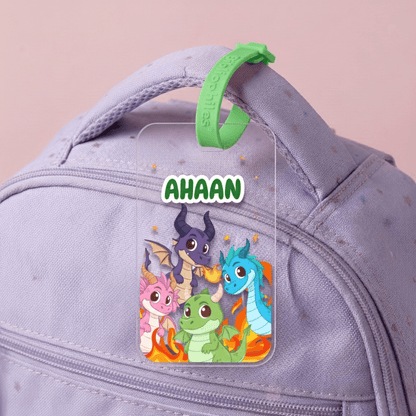 Luggage Tag - Dragon (Transparent Tag) - Bibliophiles