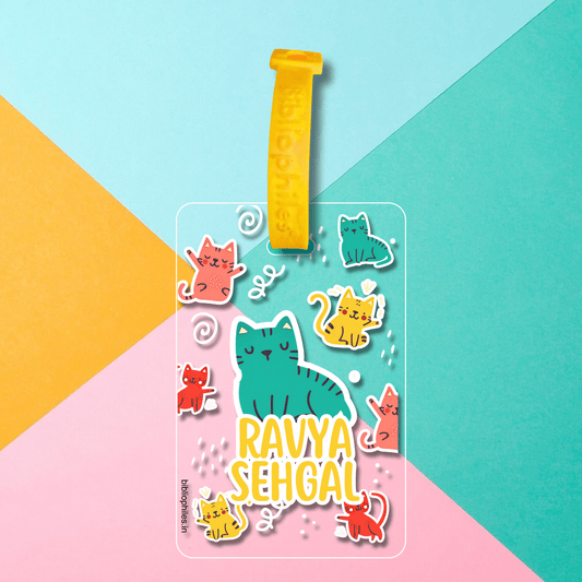 Luggage Tag - Kitty Cats (Transparent Tag) - Bibliophiles