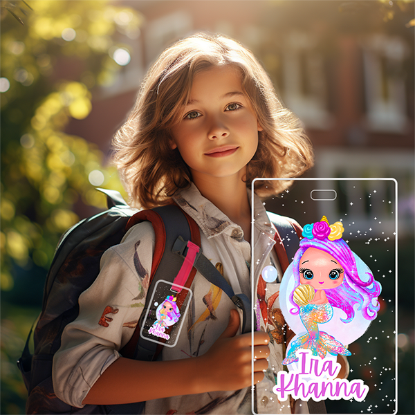 Luggage Tag - Mermaid (Transparent Tag) - Bibliophiles