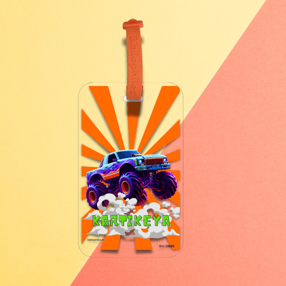 Luggage Tag - Monster Truck (Transparent Tag) - Bibliophiles