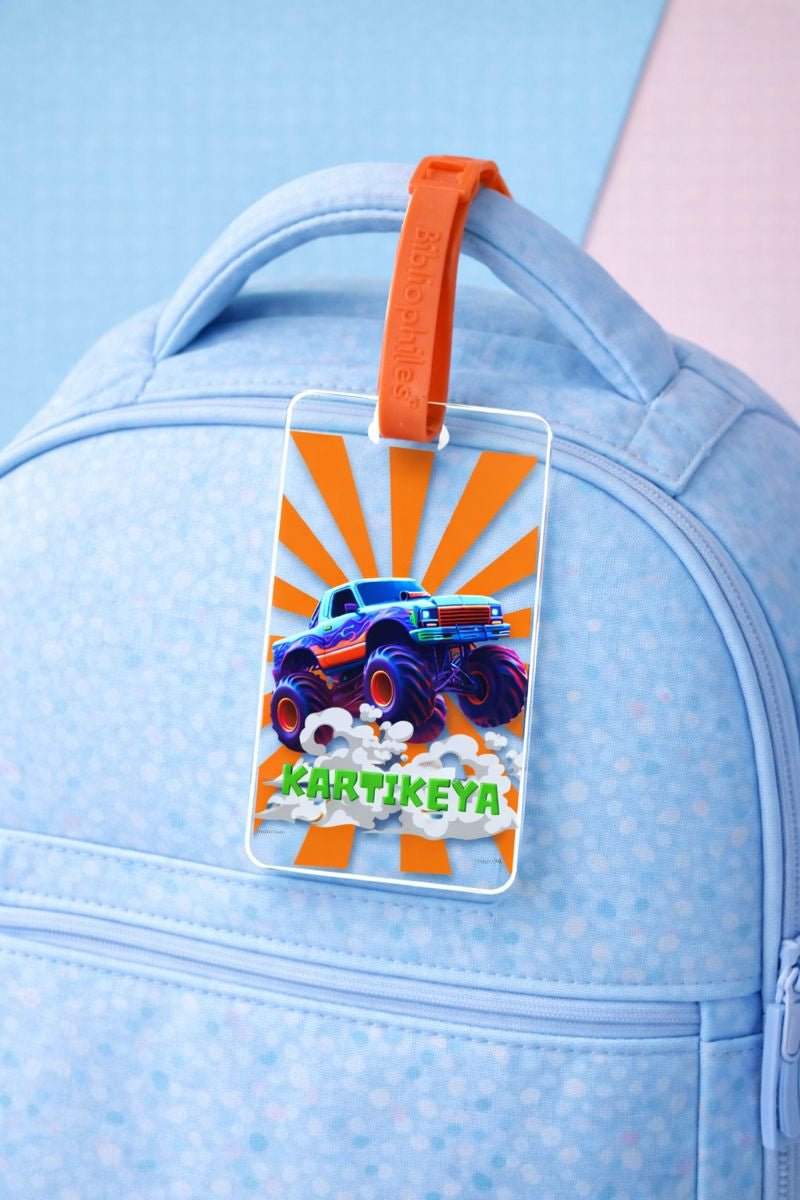 Luggage Tag - Monster Truck (Transparent Tag) - Bibliophiles
