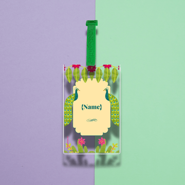 Luggage Tag - Peacock (Transparent Tag) - Bibliophiles