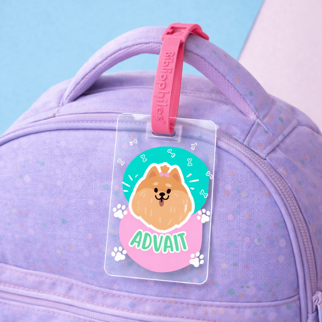 Luggage Tag - Puppies Paw (Transparent Tag) - Bibliophiles