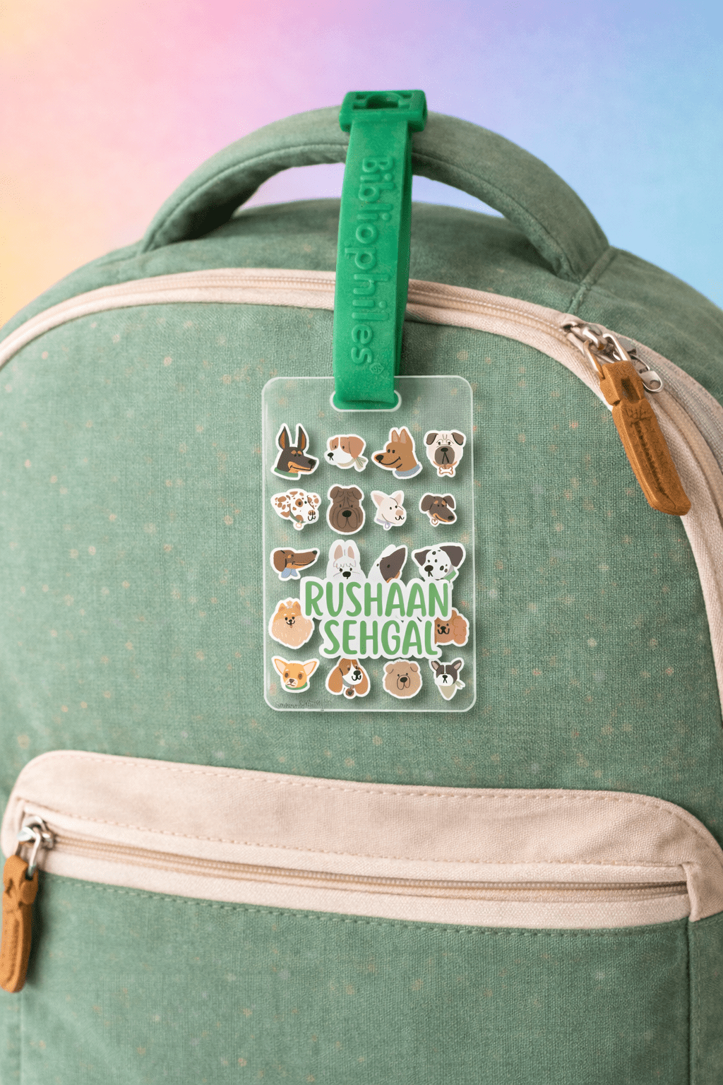 Luggage Tag - Puppies (Transparent Tag) - Bibliophiles