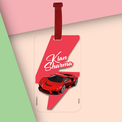 Luggage Tag - Race Car (Transparent Tag) - Bibliophiles
