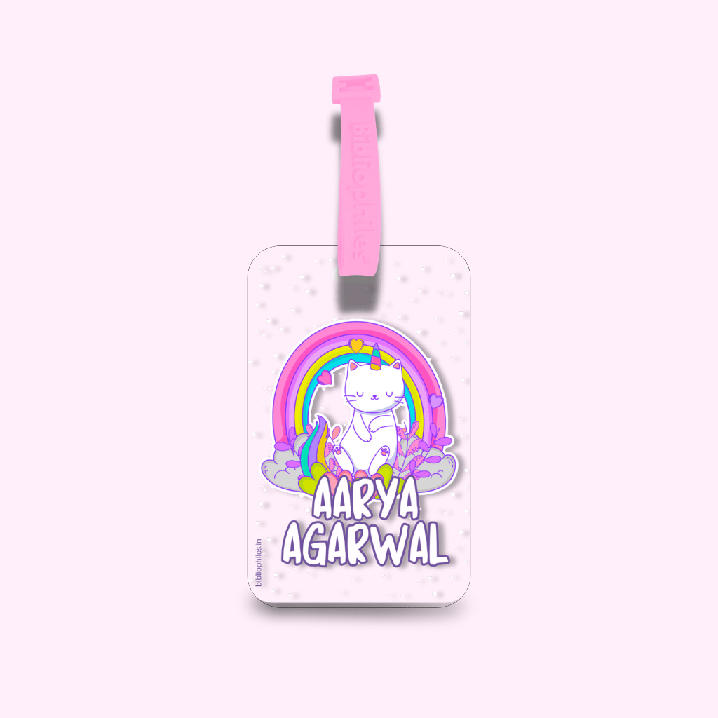 Luggage Tag - Rainbow Cat (Transparent Tag) - Bibliophiles