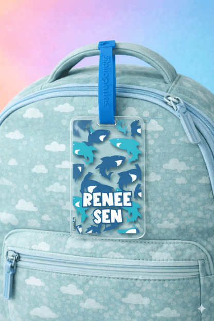 Luggage Tag - Sharks (Transparent Tag) - Bibliophiles