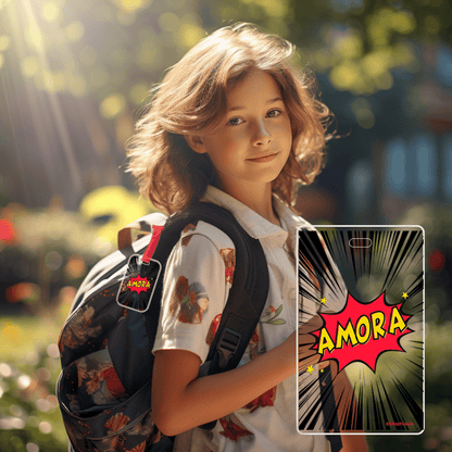 Luggage Tag - Superhero (Transparent Tag) - Bibliophiles