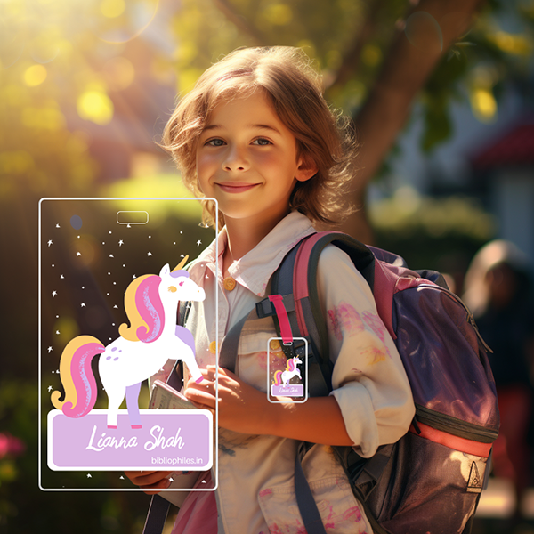 Luggage Tag - Unicorn (Transparent Tag) - Bibliophiles