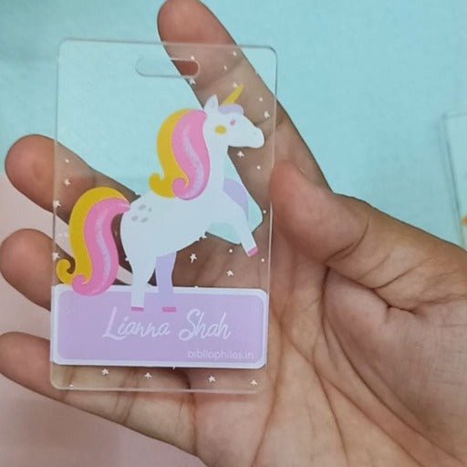 Luggage Tag - Unicorn (Transparent Tag) - Bibliophiles