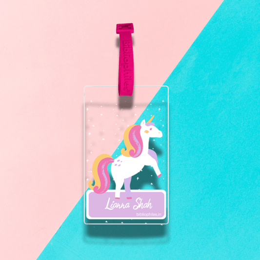 Luggage Tag - Unicorn (Transparent Tag) - Bibliophiles