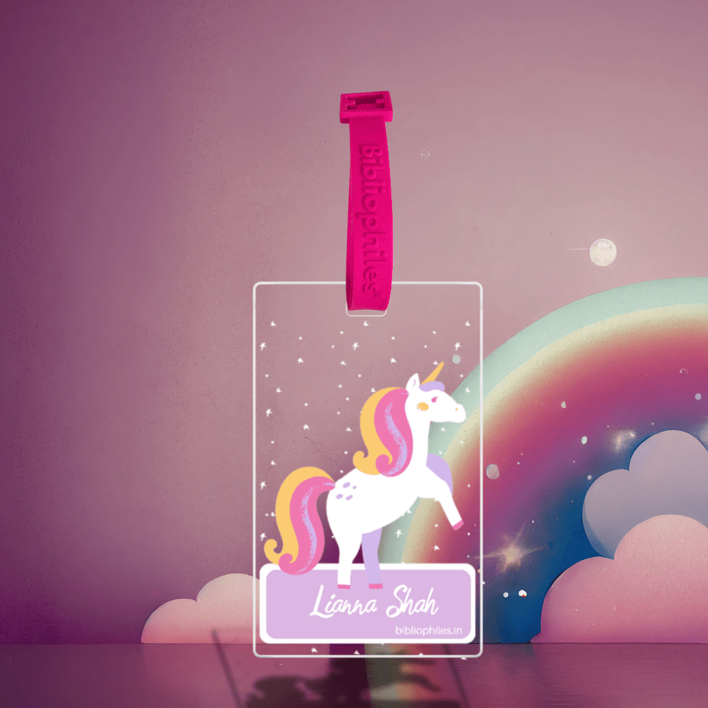 Luggage Tag - Unicorn (Transparent Tag) - Bibliophiles