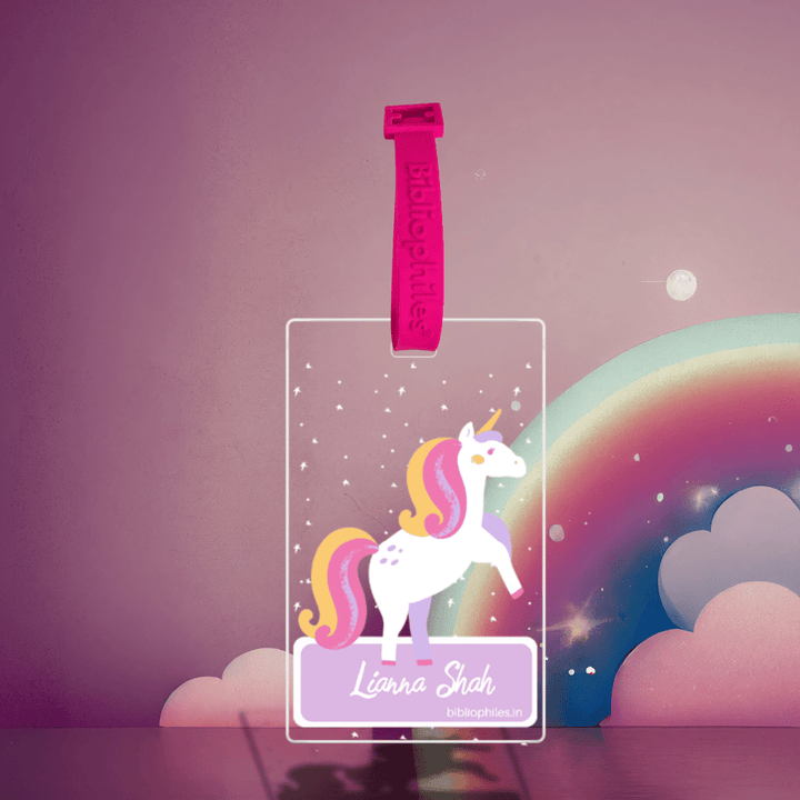 Luggage Tag - Unicorn (Transparent Tag) - Bibliophiles