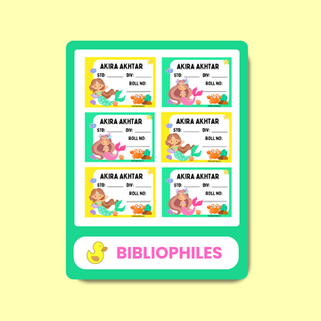 Mermaid Personalised Book Labels - Bibliophiles