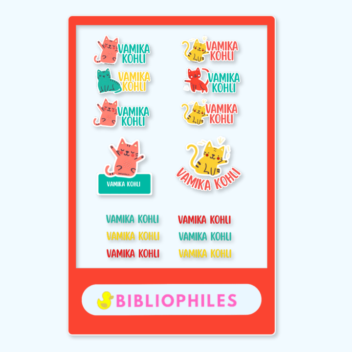 Mix Transparent Labels (Pack of 14 Labels) - Kittens - Bibliophiles
