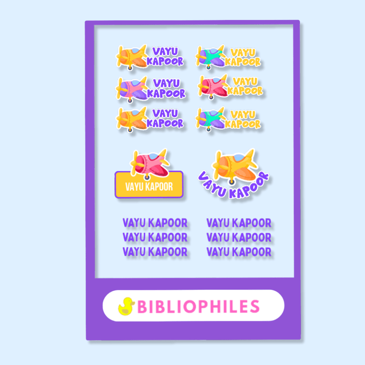 Mix Transparent Labels (Pack of 14 Labels) - Planes - Bibliophiles