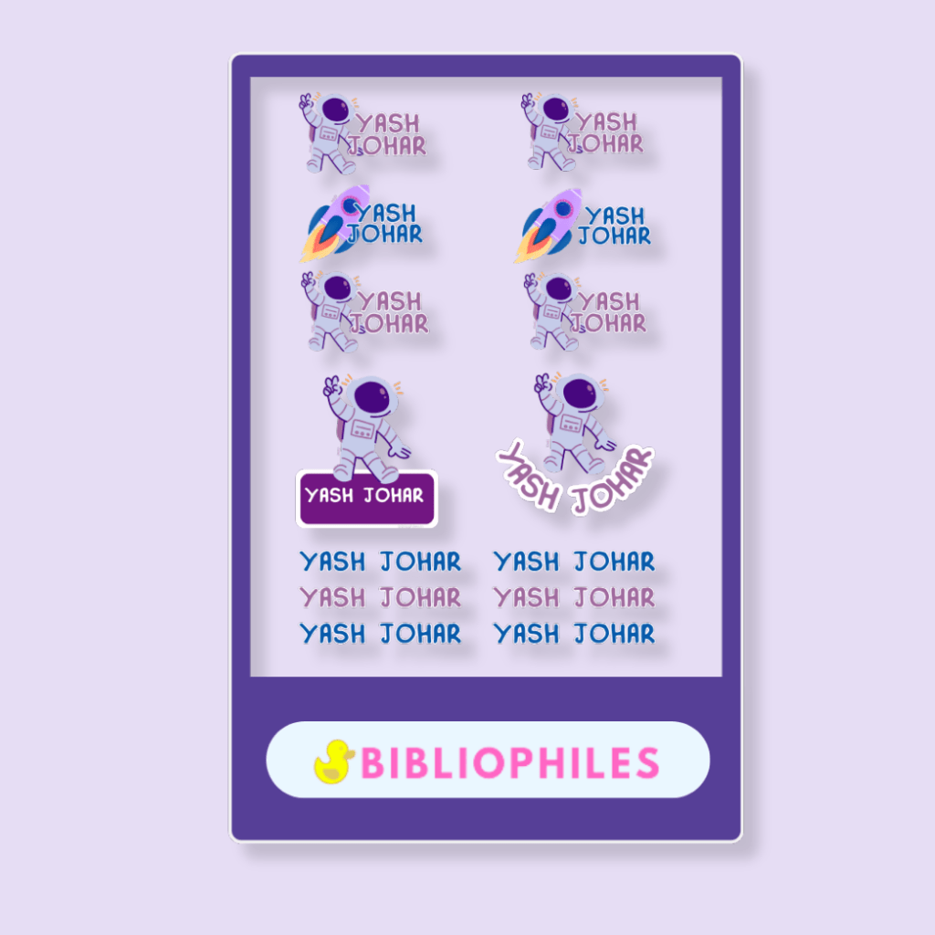 Mix Transparent Labels (Pack of 14 Labels) - Space - Bibliophiles