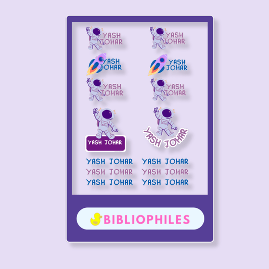 Mix Transparent Labels (Pack of 14 Labels) - Space - Bibliophiles