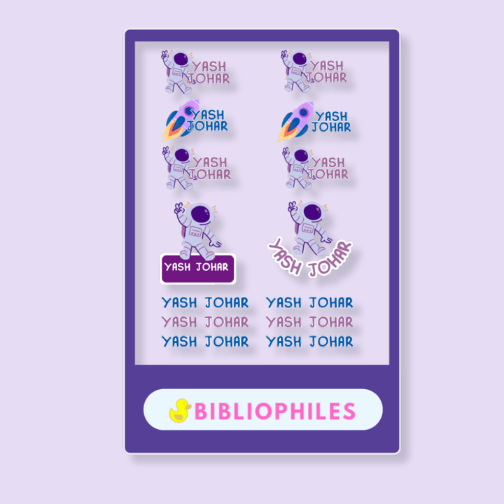 Mix Transparent Labels (Pack of 14 Labels) - Space - Bibliophiles