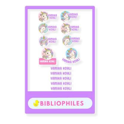 Mix Transparent Labels (Pack of 14 Labels) - Unicorn Joy - Bibliophiles