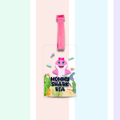 Luggage Tag - Mummy Shark (Transparent Tag)