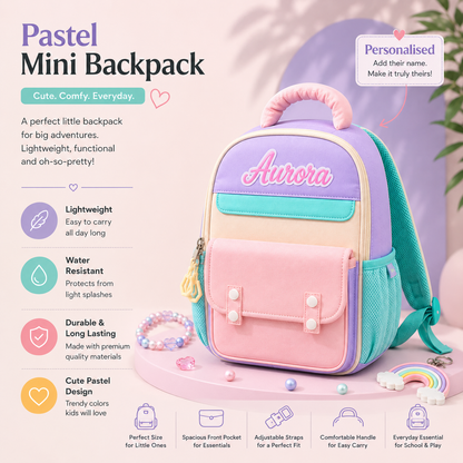 Personalised Pastel Mini Backpack