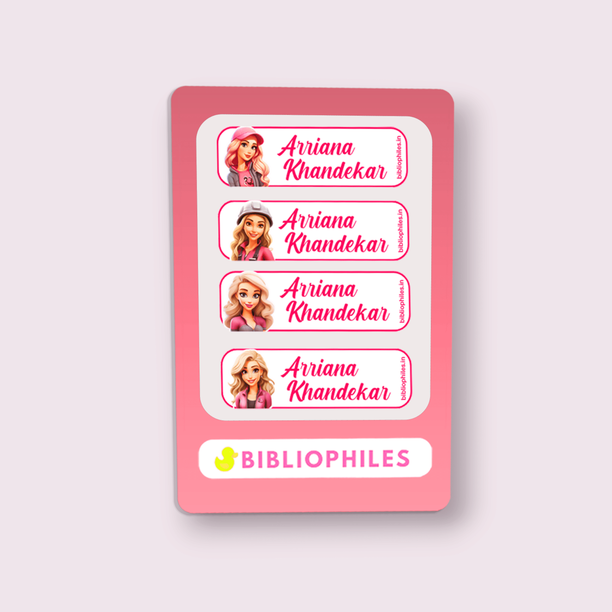 Personalised Clothes Stickers - Cute Girl - Bibliophiles
