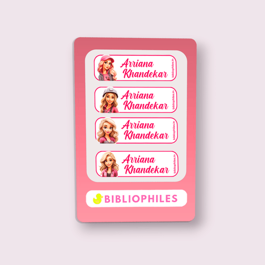 Personalised Clothes Stickers - Cute Girl - Bibliophiles