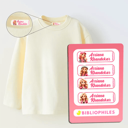 Personalised Clothes Stickers - Cute Girl - Bibliophiles