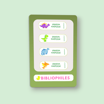 Personalised Clothes Stickers - Dino - Bibliophiles