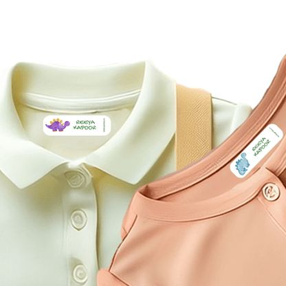 Personalised Clothes Stickers - Dinosaur - Bibliophiles