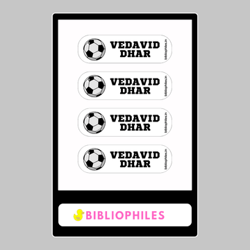 Personalised Clothes Stickers - Football - Bibliophiles