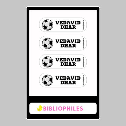 Personalised Clothes Stickers - Football - Bibliophiles