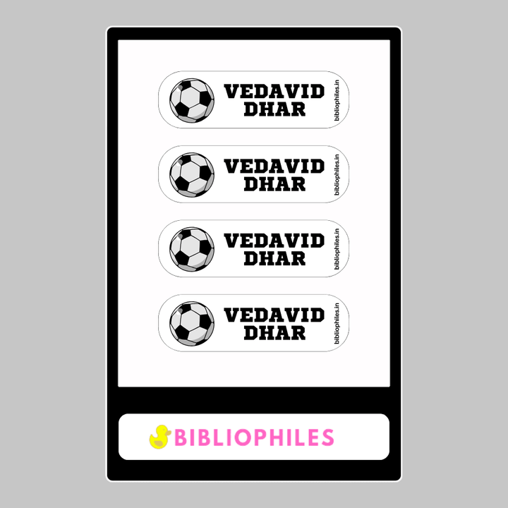 Personalised Clothes Stickers - Football - Bibliophiles