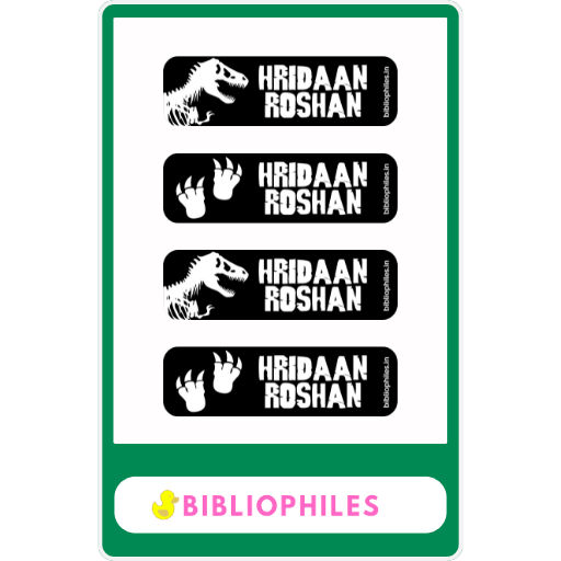 Personalised Clothes Stickers - Jurassic - Bibliophiles