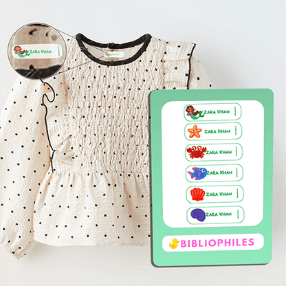 Personalised Clothes Stickers - Mermaid - Bibliophiles