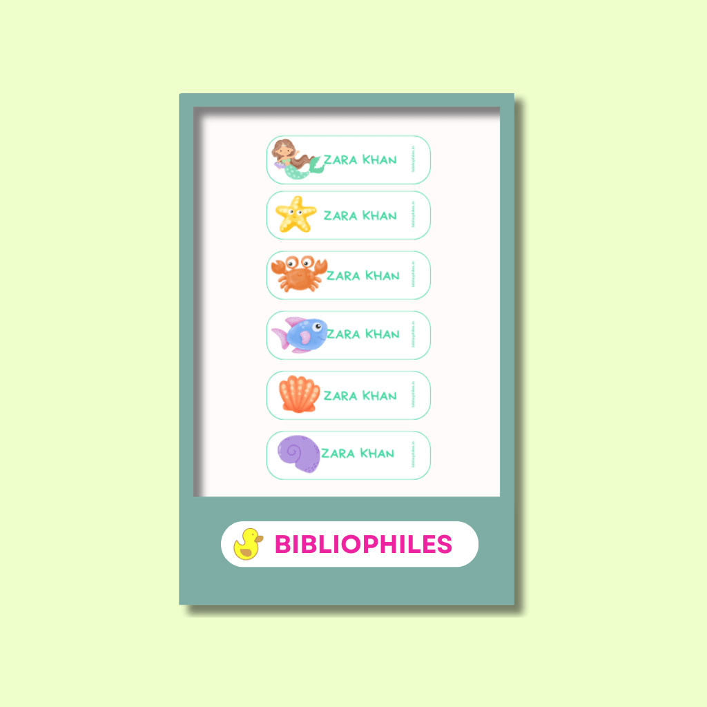 Personalised Clothes Stickers - Mermaid - Bibliophiles